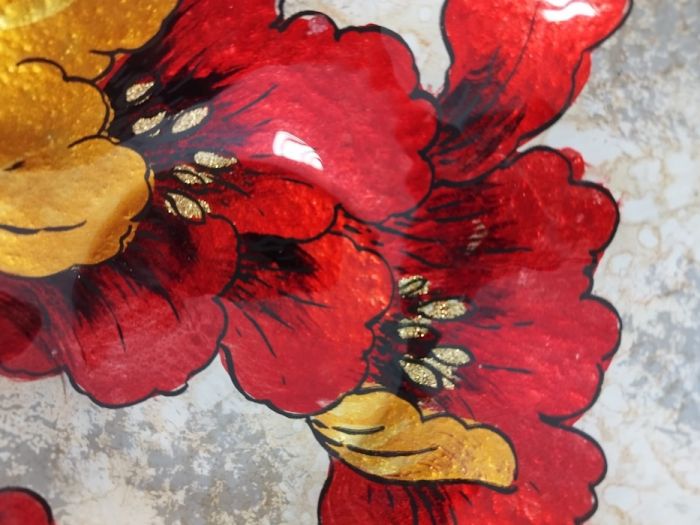 Plat rond Iris rouge