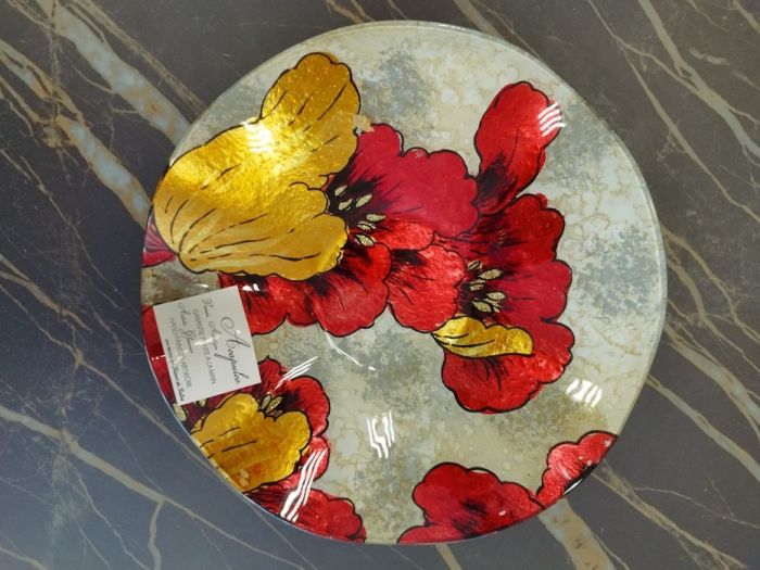 Plat rond Iris rouge