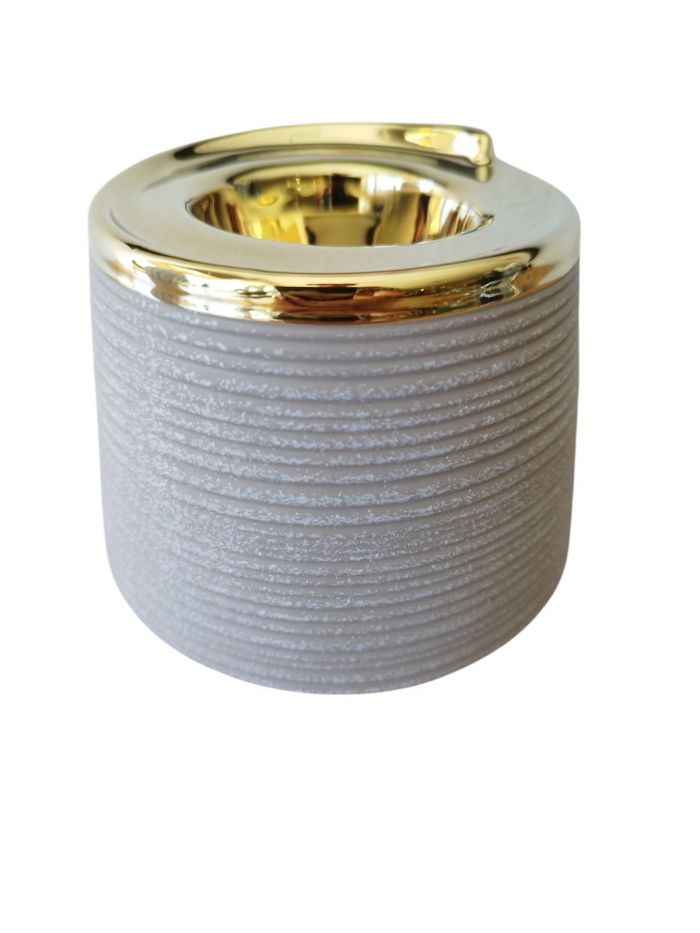 Bougeoir gris et doré