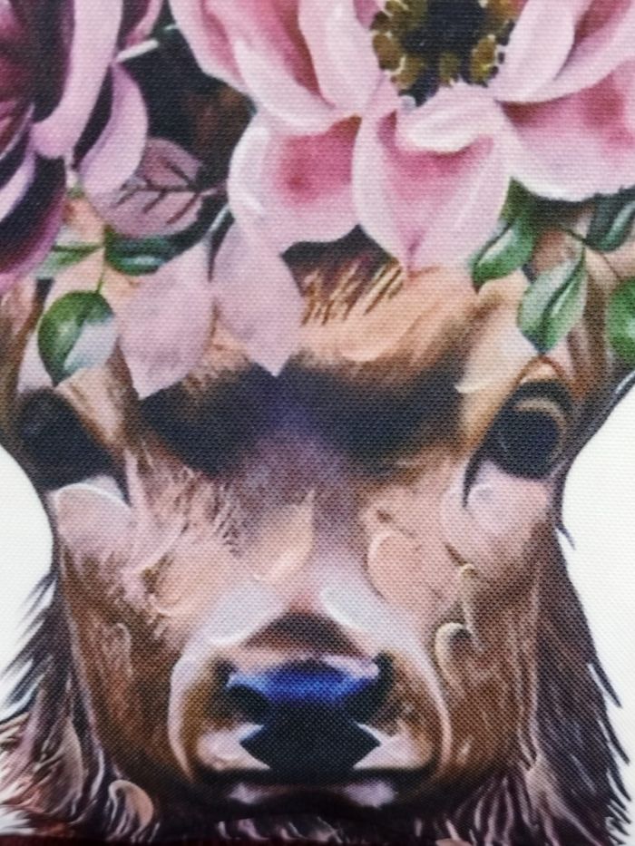 Coussin cerf rose