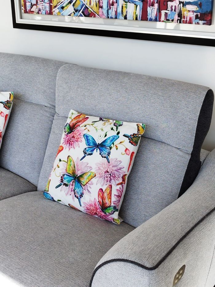 Coussin Papillons bleus