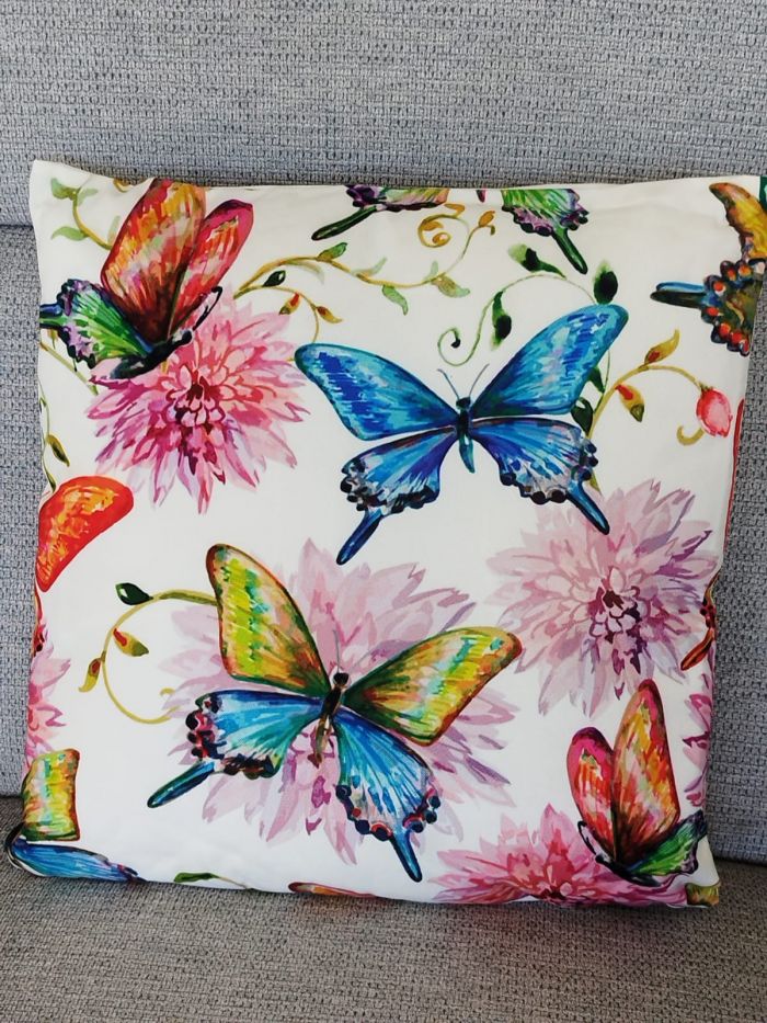 Coussin Papillons bleus