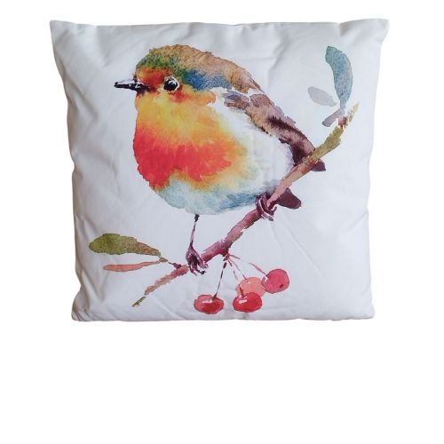 Coussin rouge gorge