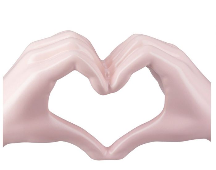 Mains coeur rose