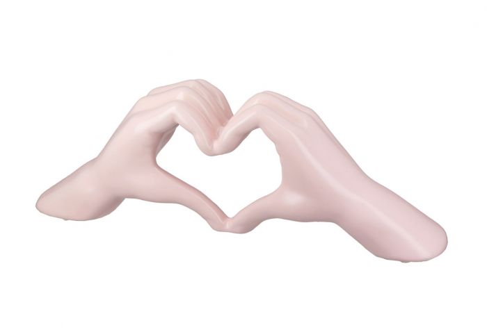 Mains coeur rose