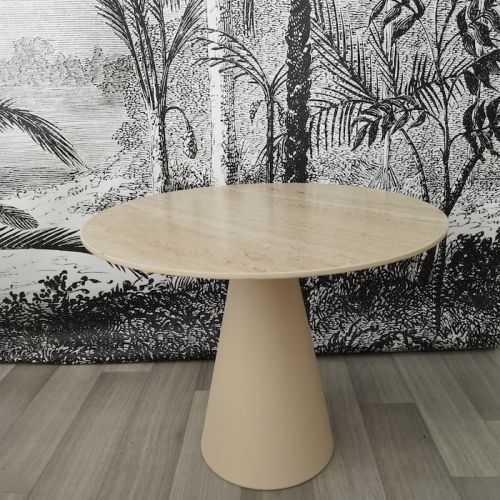 Table ronde travertin