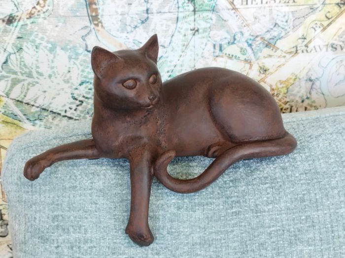 Chat couché rouille