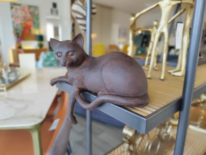 Chat couché rouille