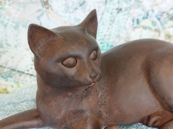 Chat couché rouille