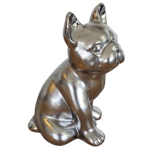Chien bouledogue argent