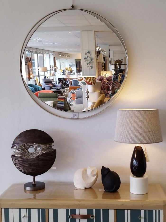 Miroir rond champagne