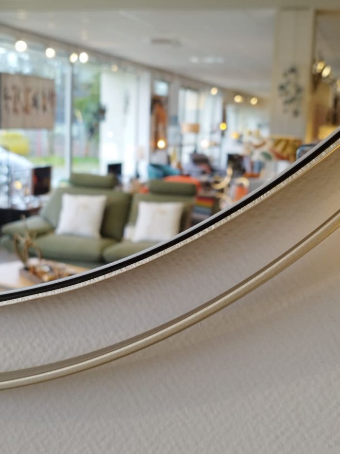 Miroir rond champagne