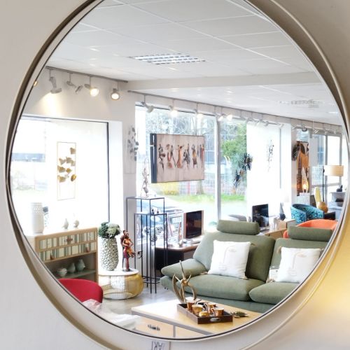 Miroir rond champagne