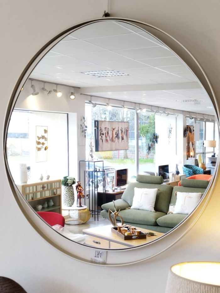 Miroir rond champagne